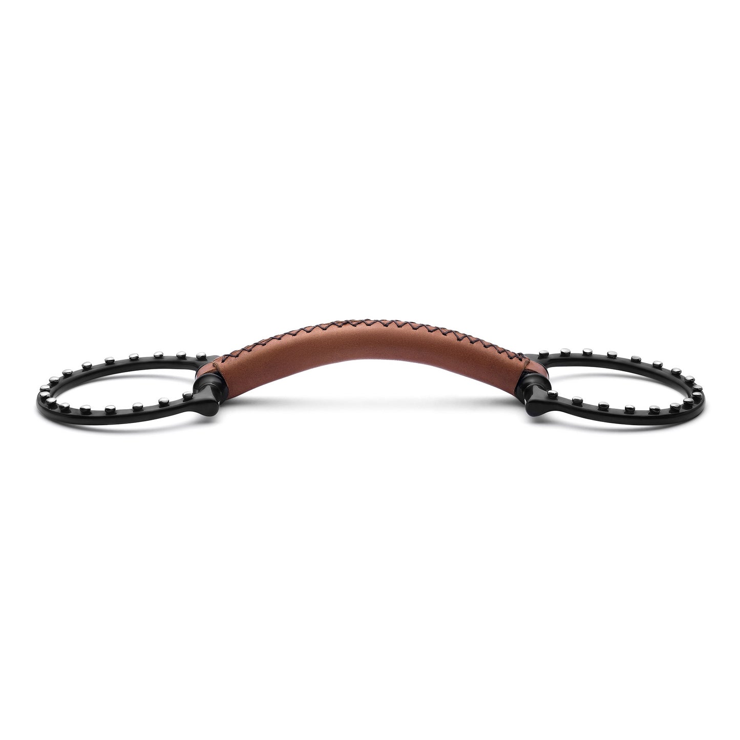 D-Ring Soft Leather Silver Dotted Snaffle
