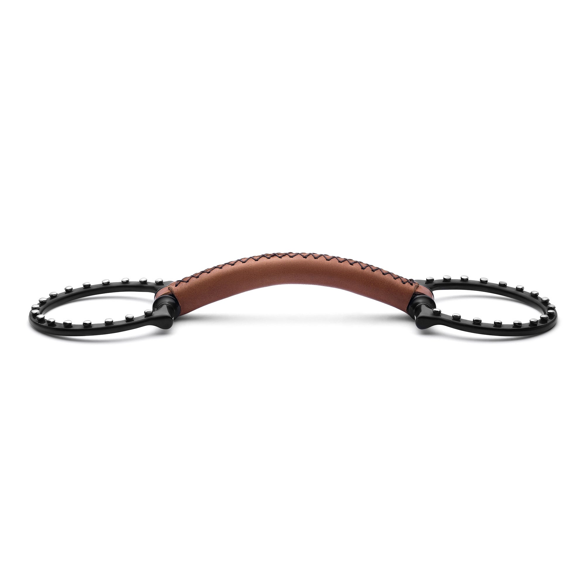 D-Ring Soft Leather Silver Dotted Snaffle