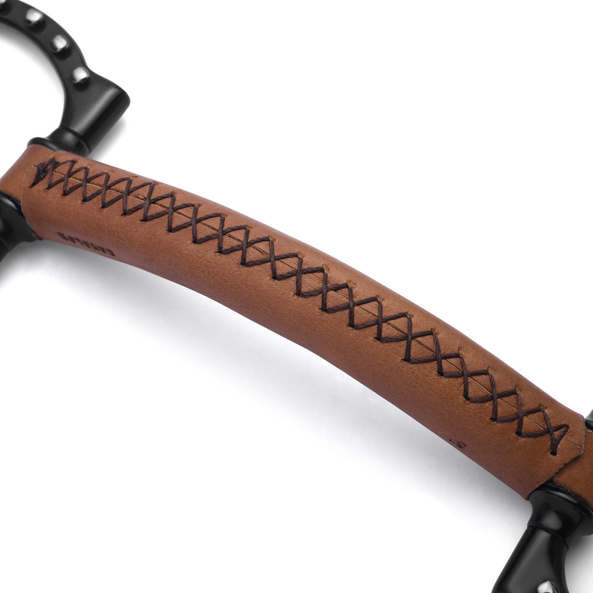 D-Ring Soft Leather Silver Dotted Snaffle