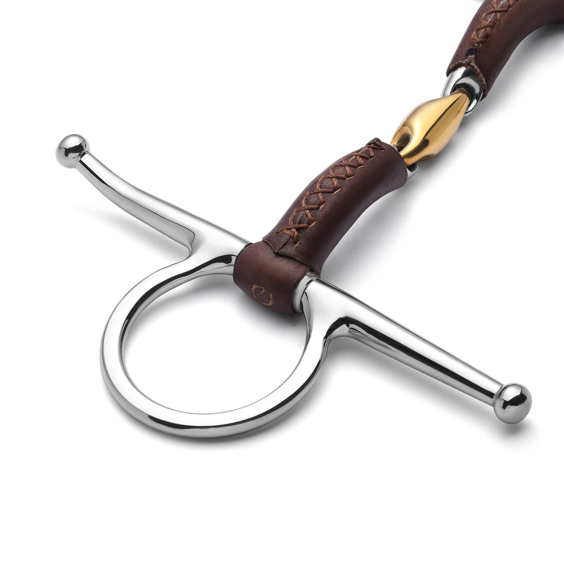 Full Cheek Lozenge Leather Covered Snaffle