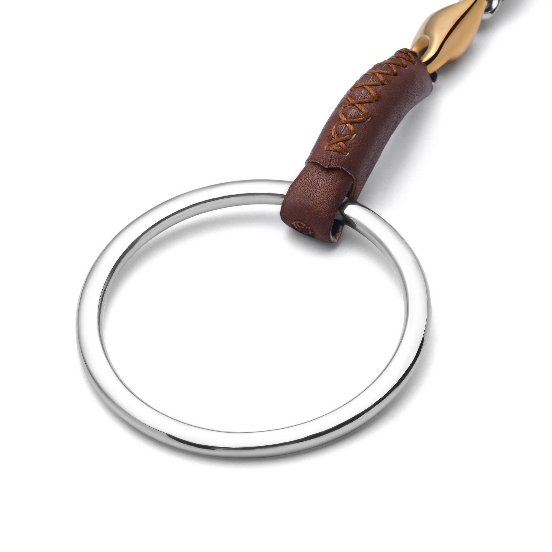 Loose Ring Lozenge Leather Covered Snaffle