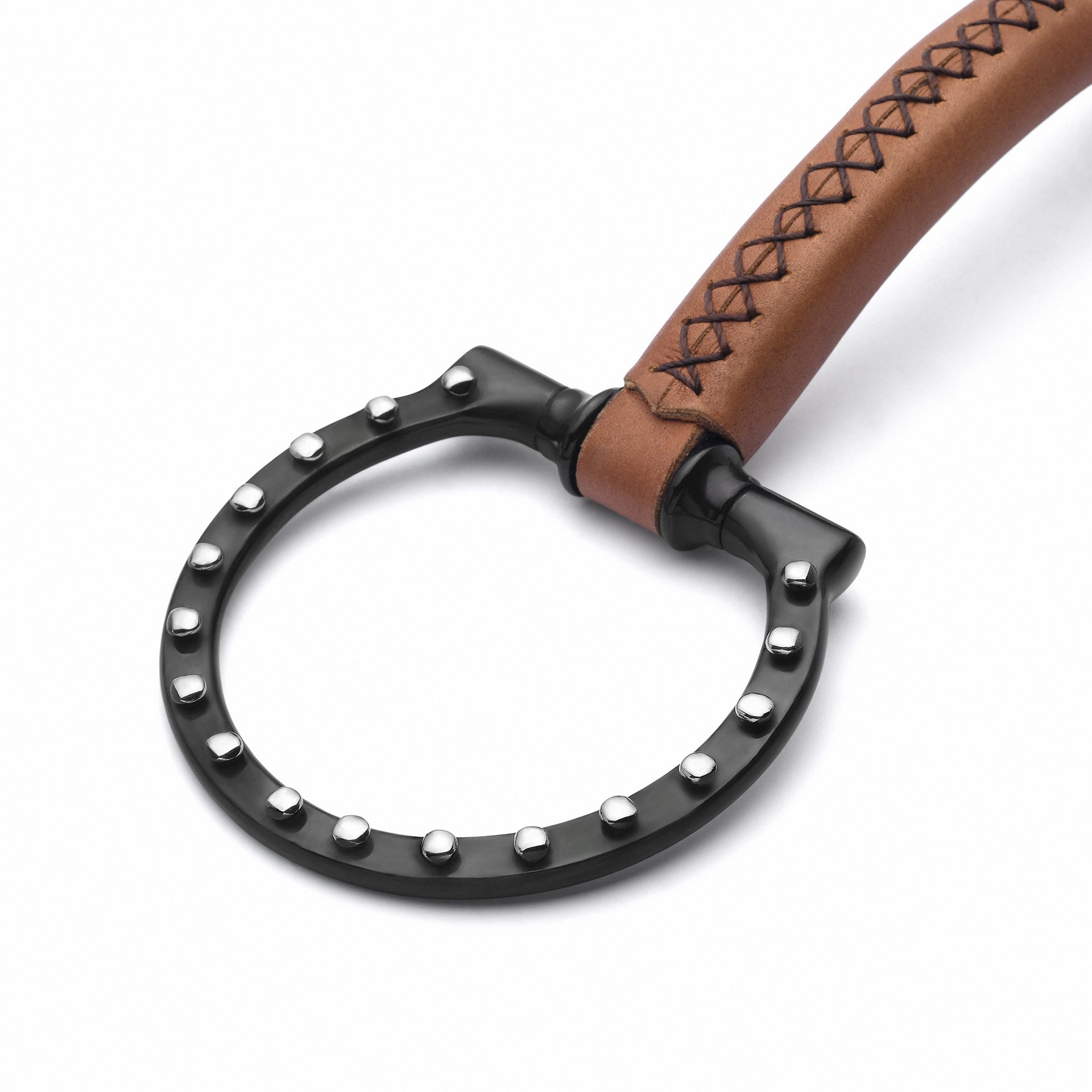 D-Ring Soft Leather Silver Dotted Snaffle