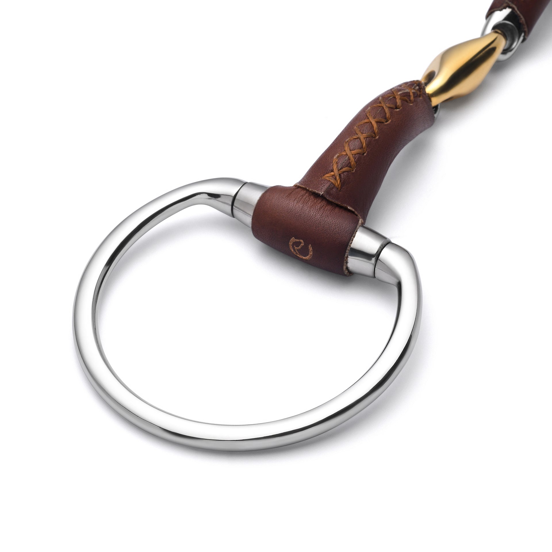 Eggbutt Lozenge Leather Covered Snaffle