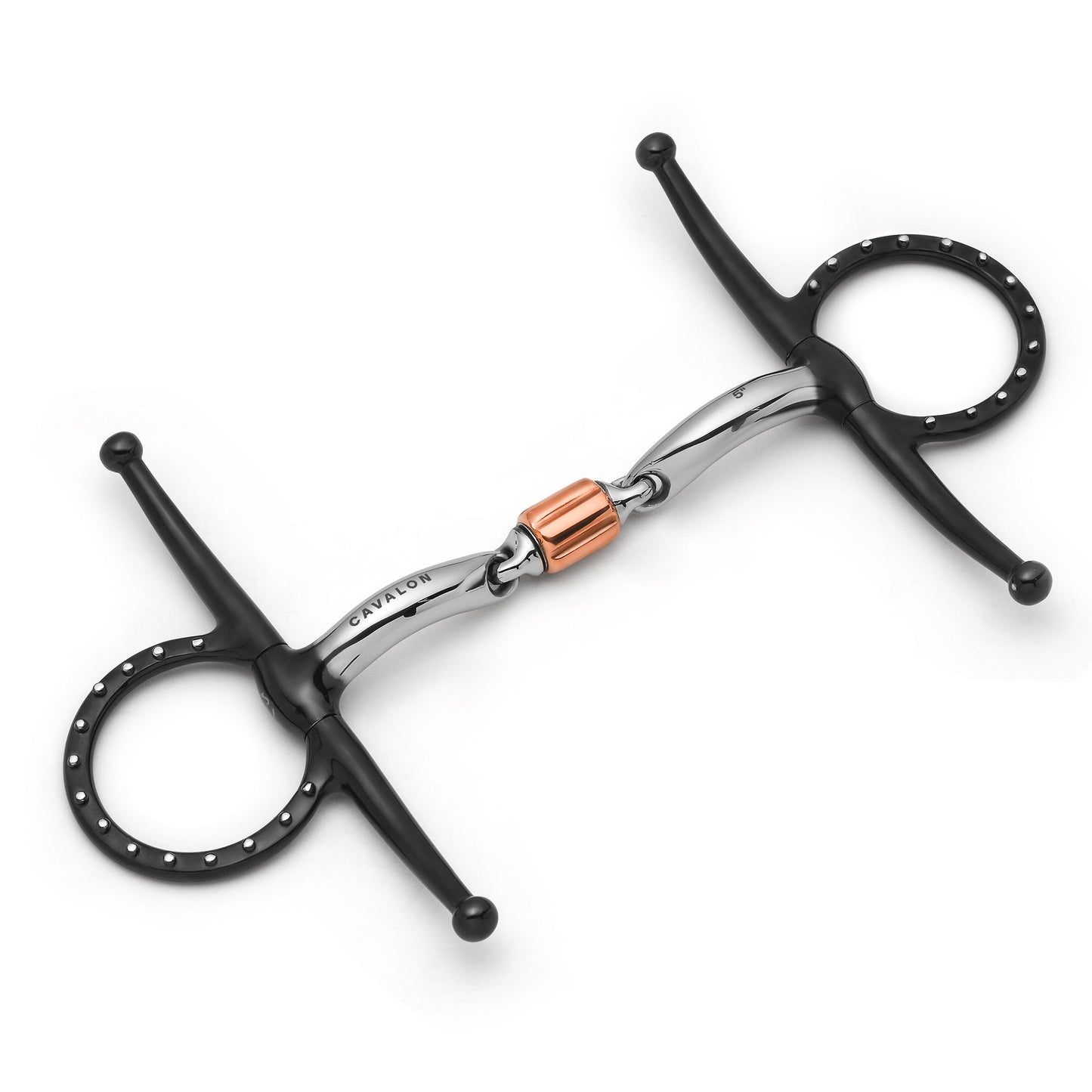 Full Cheek 3-Piece Cricket Roller Silver Dotted Snaffle