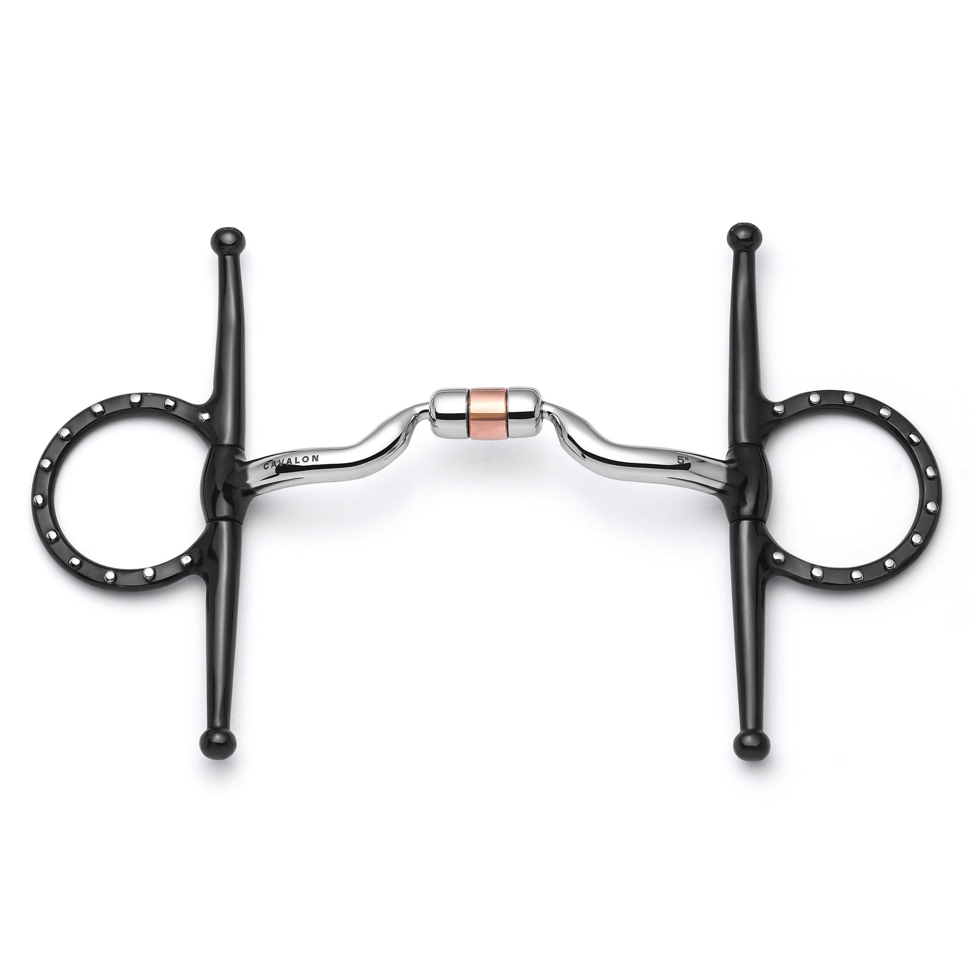 Cavalon Full Cheek Low Port Capsule Silver Dotted Snaffle Bit