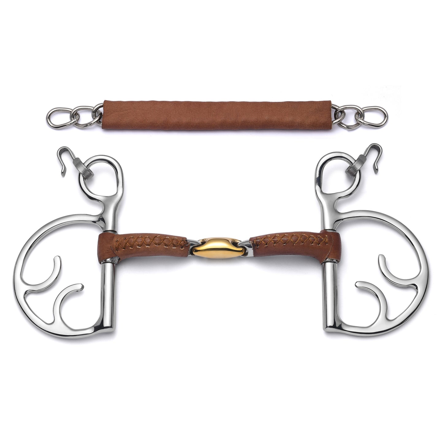 Cavalon Kimberwick Lozenge Leather Covered Curb Bit