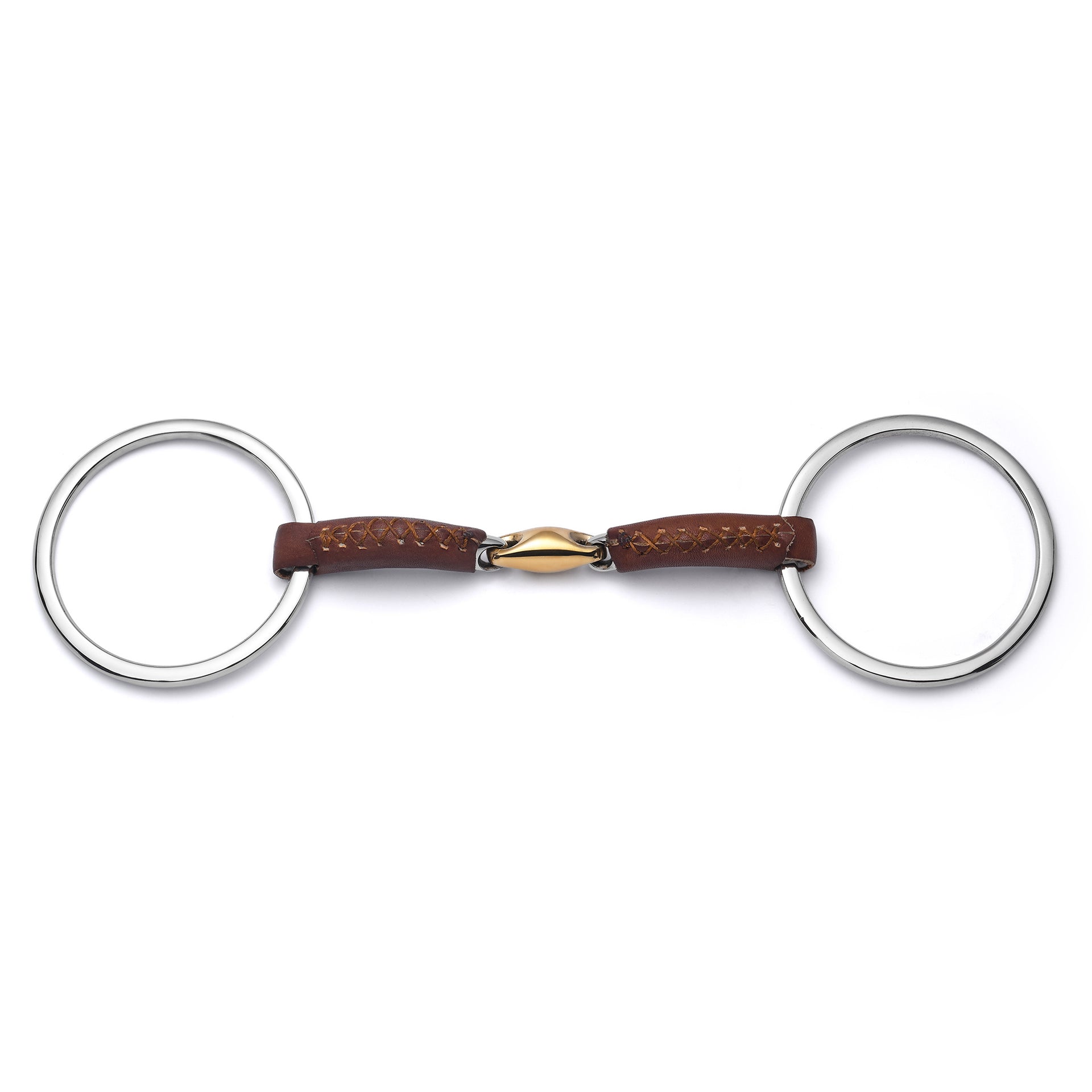 Loose Ring Lozenge Leather Covered Snaffle