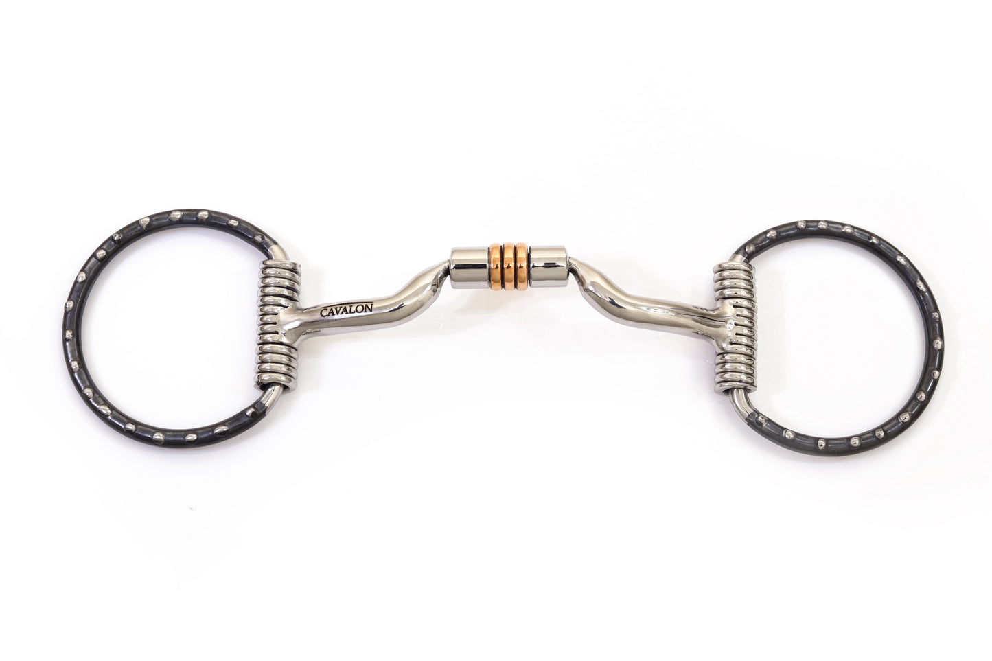 Cavalon Western Dotted Cheeks Low Port Comfort Snaffle Bit with Copper Rollers