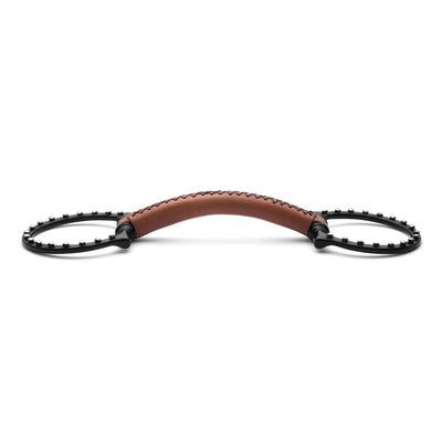 D-Ring Soft Leather Silver Dotted Snaffle