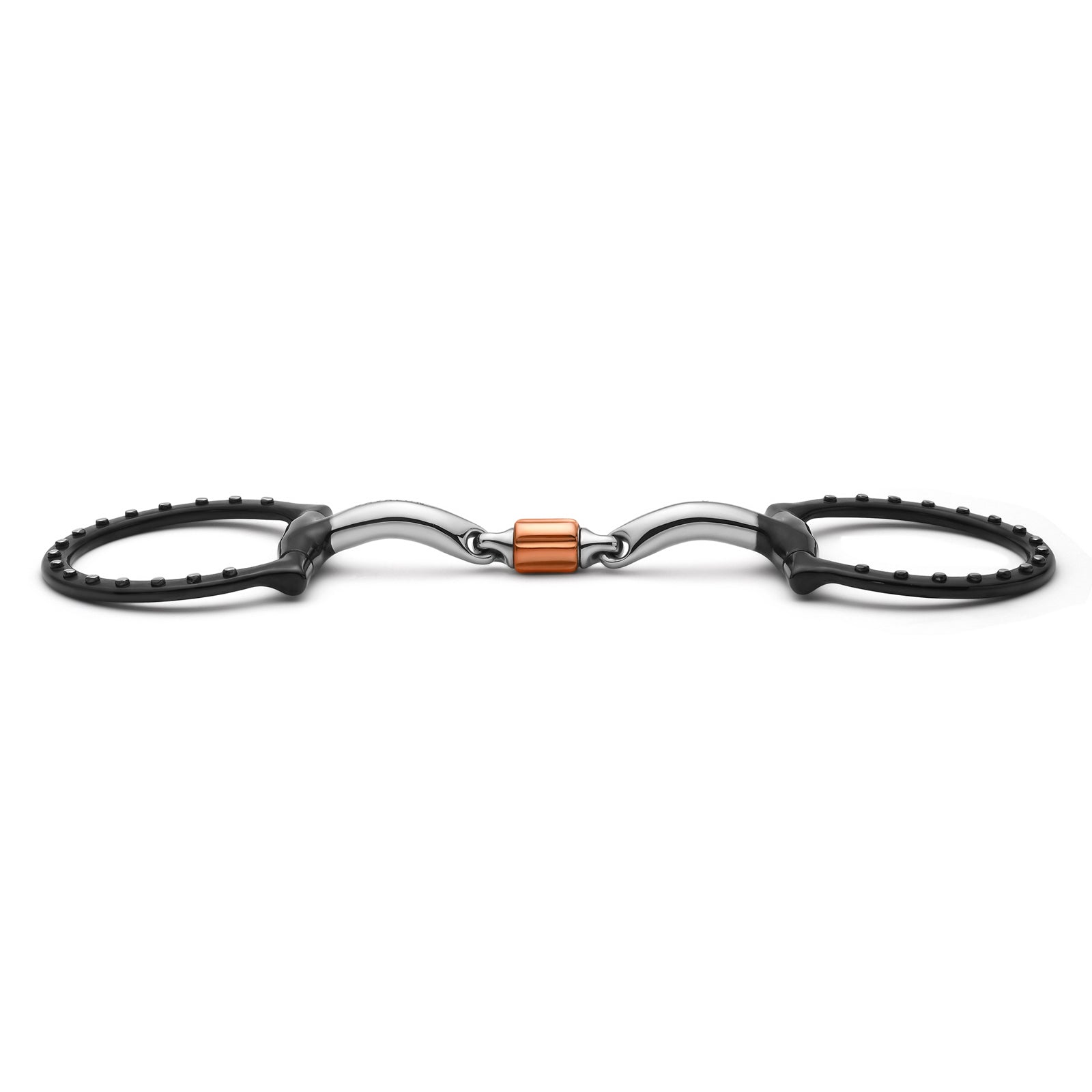 D-Ring 3-Piece Cricket Roller Silver Dotted Snaffle - Cavalon