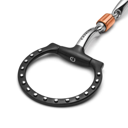D-Ring 3-Piece Cricket Roller Silver Dotted Snaffle