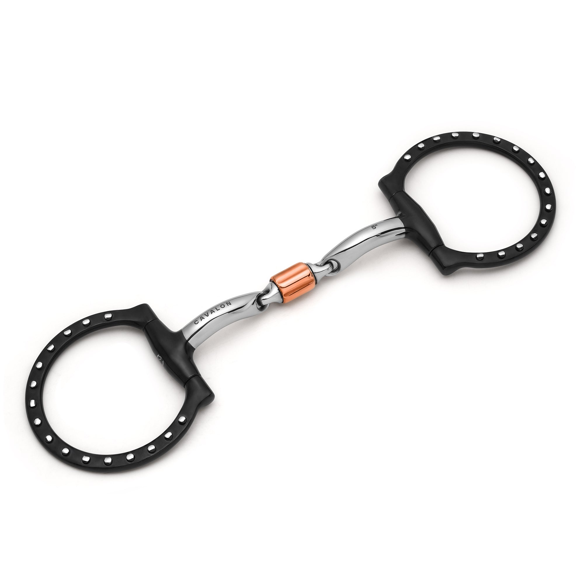 D-Ring 3-Piece Cricket Roller Silver Dotted Snaffle - Cavalon