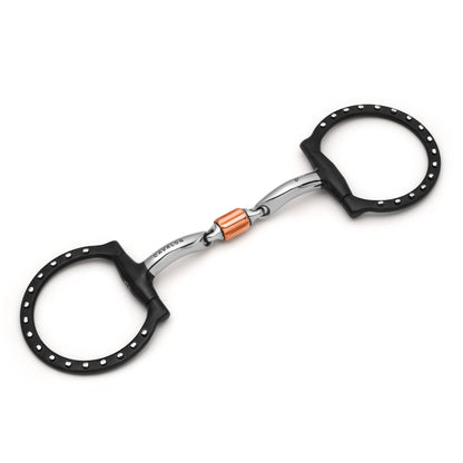 D-Ring 3-Piece Cricket Roller Silver Dotted Snaffle