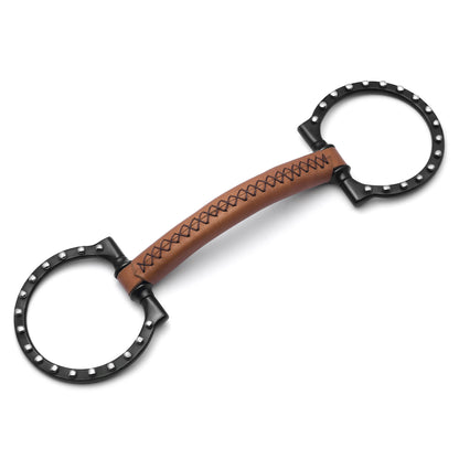 D-Ring Soft Leather Silver Dotted Snaffle