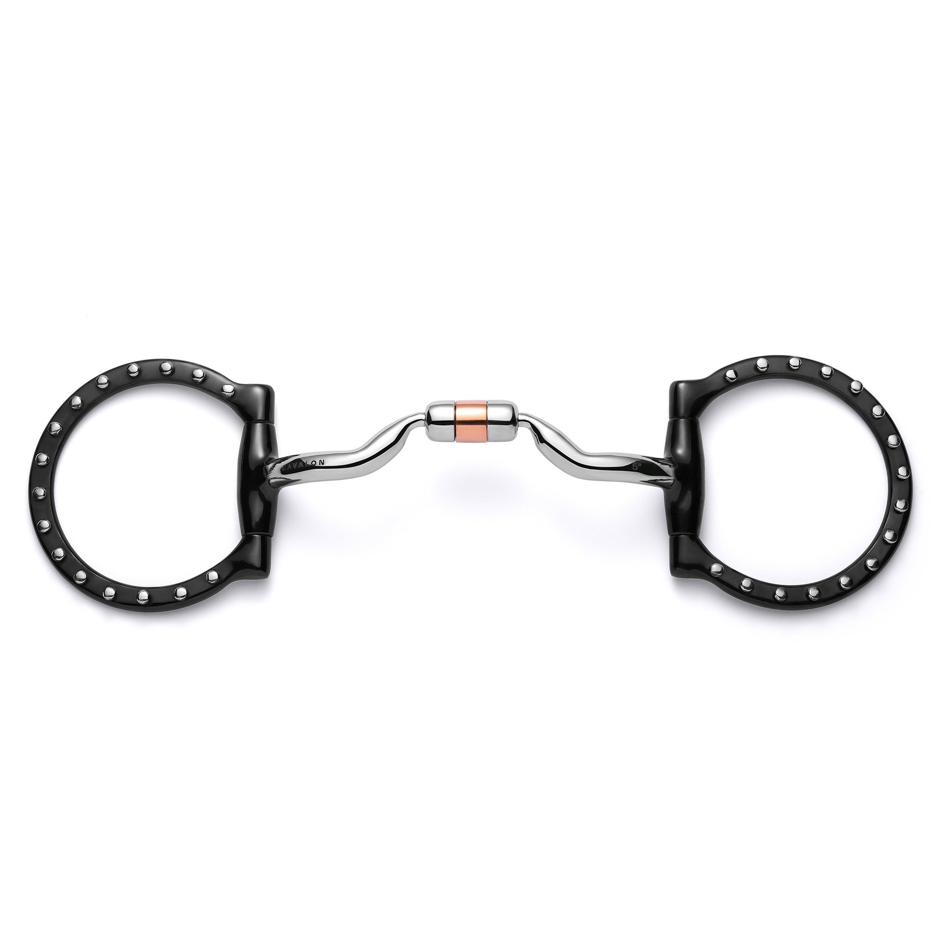 Cavalon D-Ring Low Port Capsule Silver Dotted Snaffle Bit