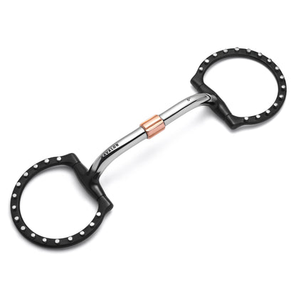 D-Ring Pivot Cricket Roller Silver Dotted Snaffle