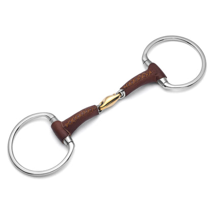 Eggbutt Lozenge Leather Covered Snaffle