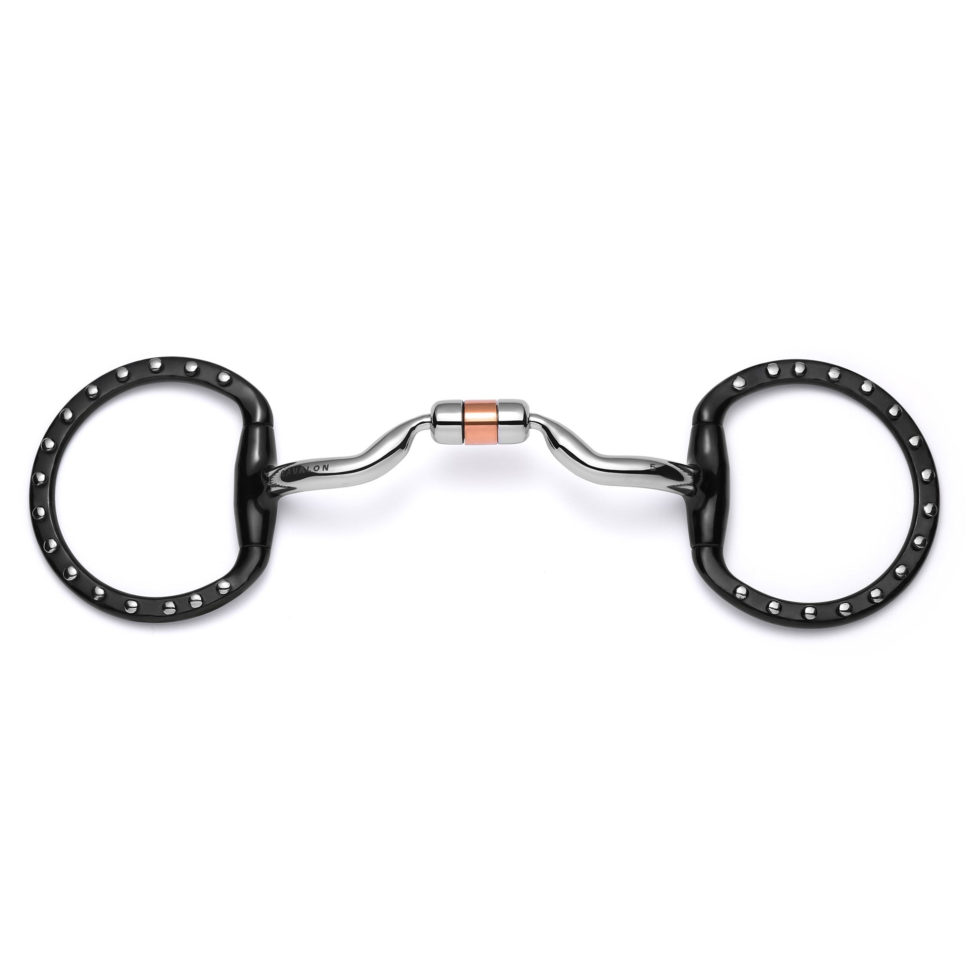 Cavalon Eggbutt Low Port Capsule Silver Dotted Snaffle Bit