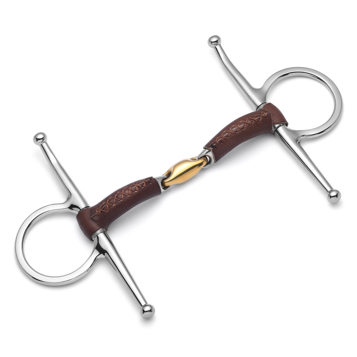 Full Cheek Lozenge Leather Covered Snaffle