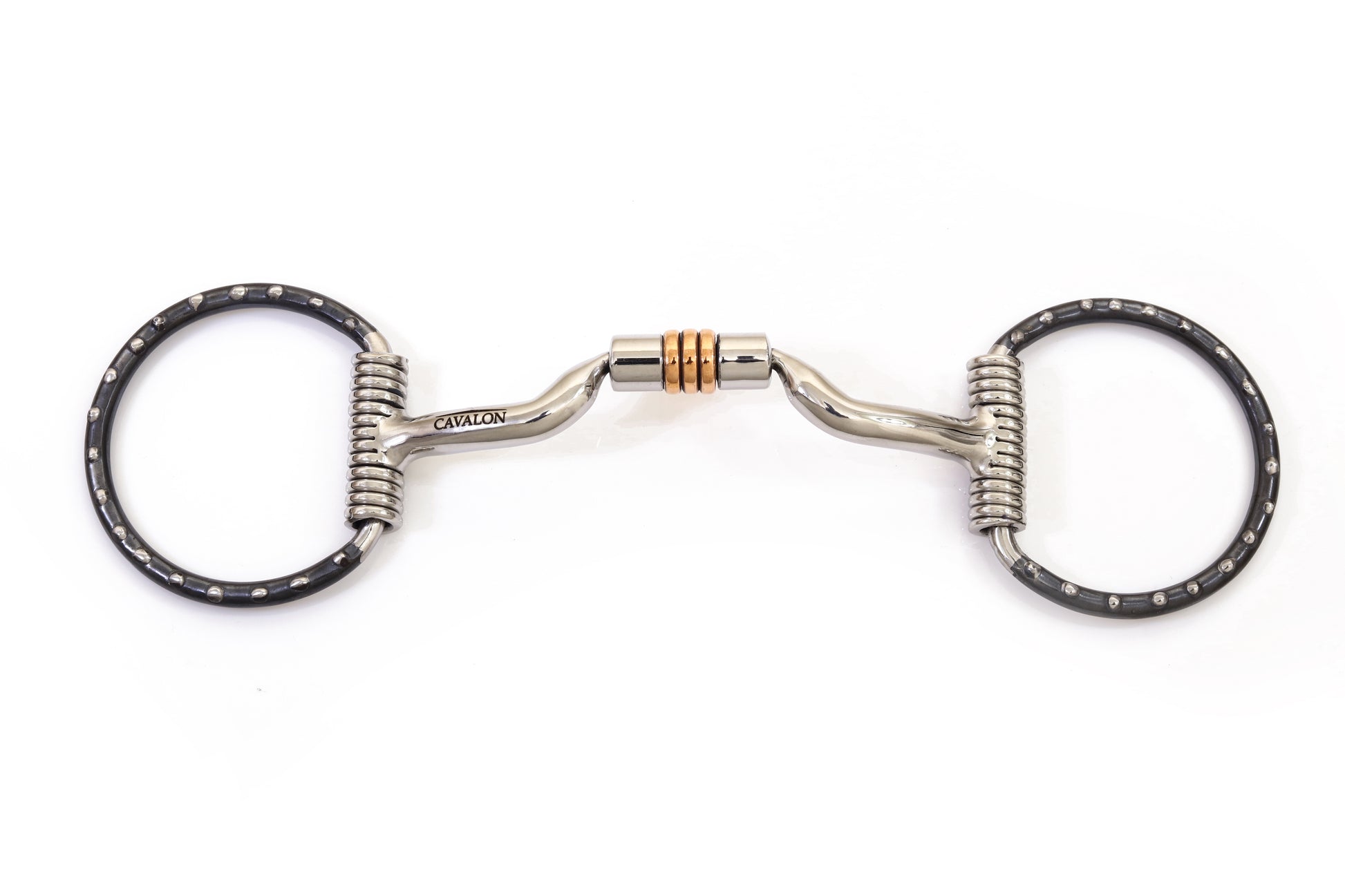 Cavalon Western Dotted Cheeks Low Port Comfort Snaffle Bit with Copper Rollers